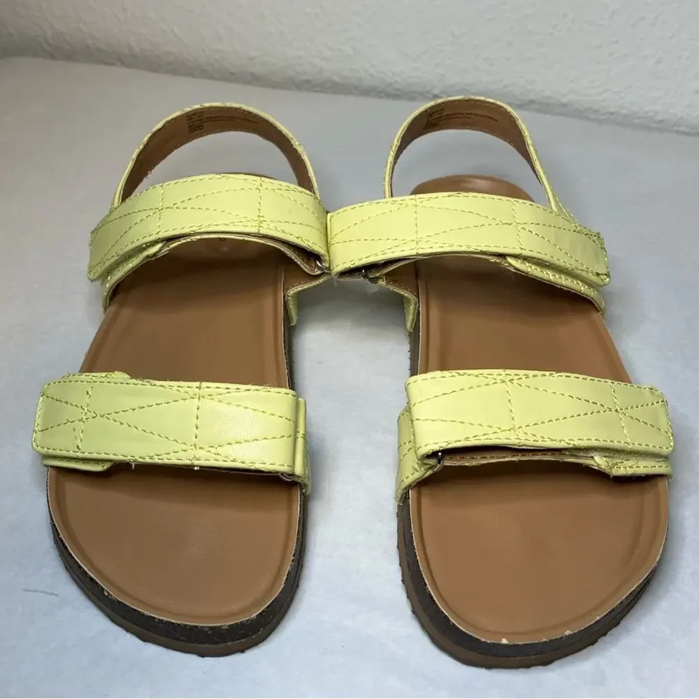 Treasure & Bond Lime green girls strap sandals summer shoes play wide‎ foot
